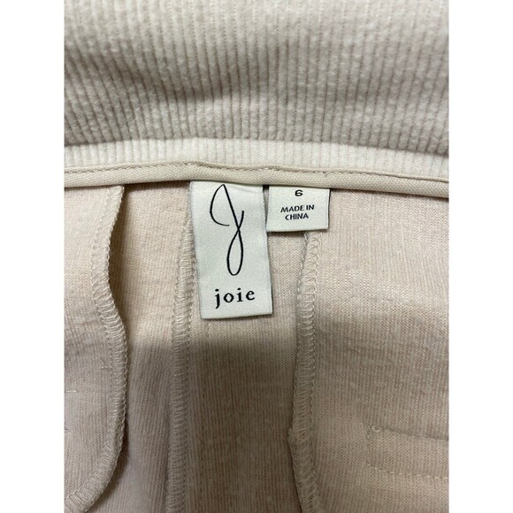 Joie 70's Vibe Soft Corduroy High Rise Patch Pocket Flare Leg Pants Off White 6 - Picture 10 of 12